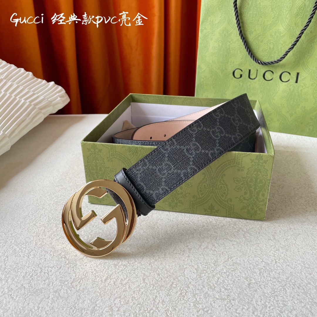 Gucci Mens Leather Belts Width 4cm 186