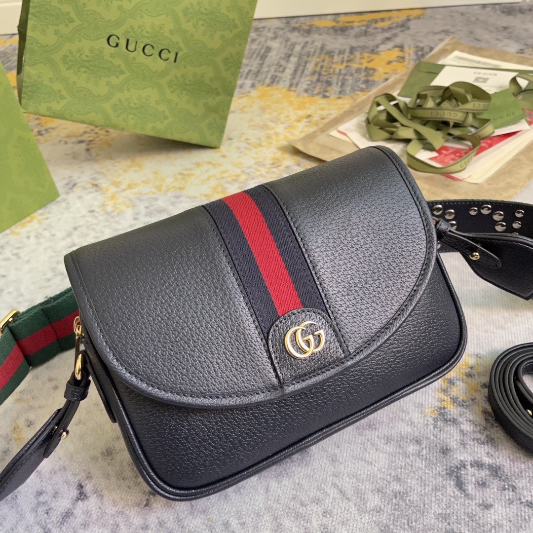 Gucci Ophidia Mini GG Shoulder Bag Black Leather 722117