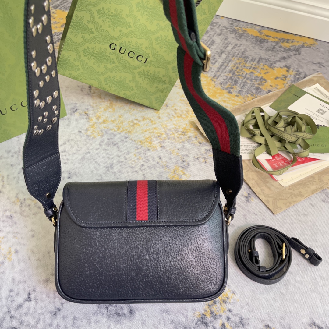 Gucci Ophidia Mini GG Shoulder Bag Black Leather 722117