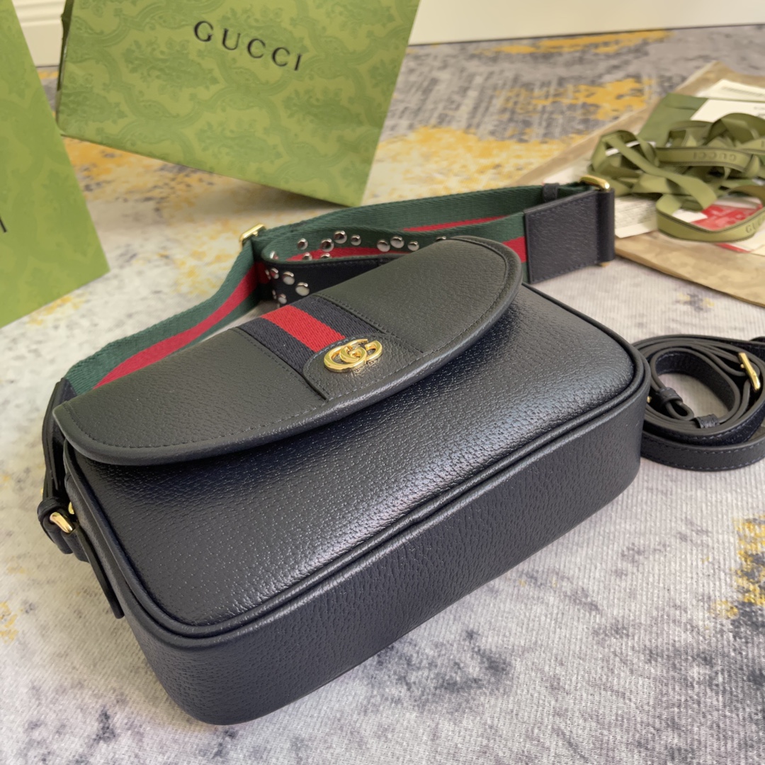 Gucci Ophidia Mini GG Shoulder Bag Black Leather 722117