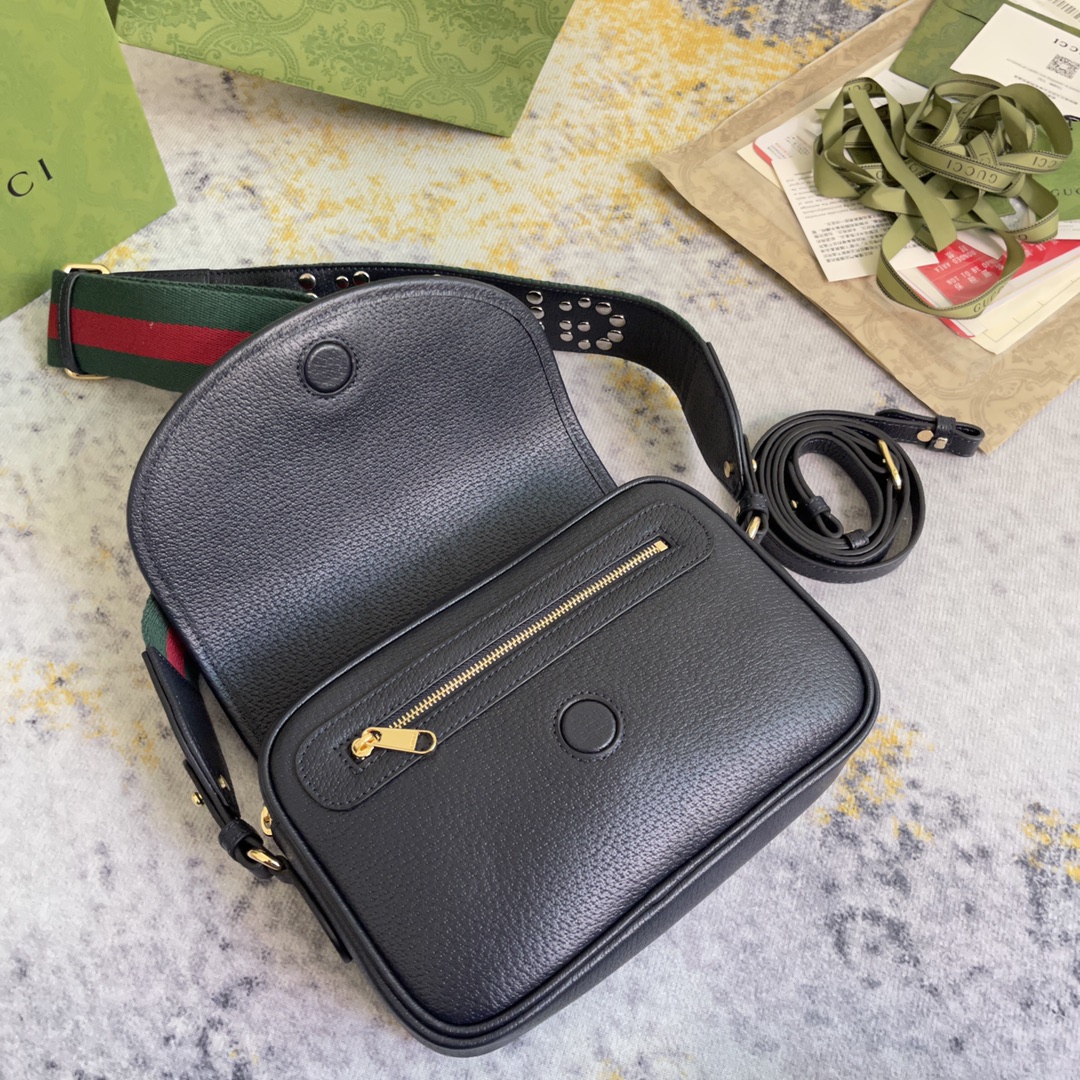 Gucci Ophidia Mini GG Shoulder Bag Black Leather 722117