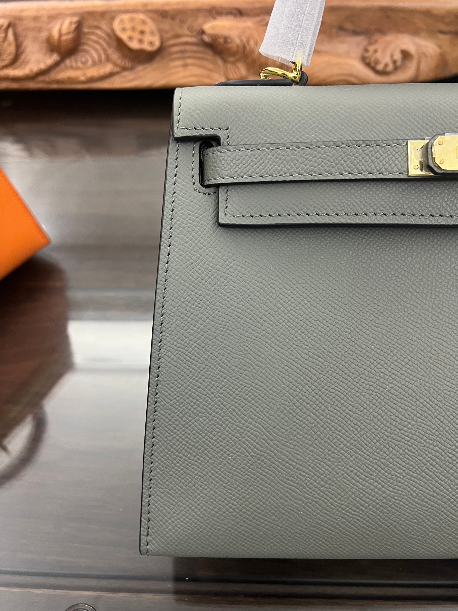 Handmade Hermes 25cm 28cm Epsom Leather Almond Green with Gold and Silver Hardware