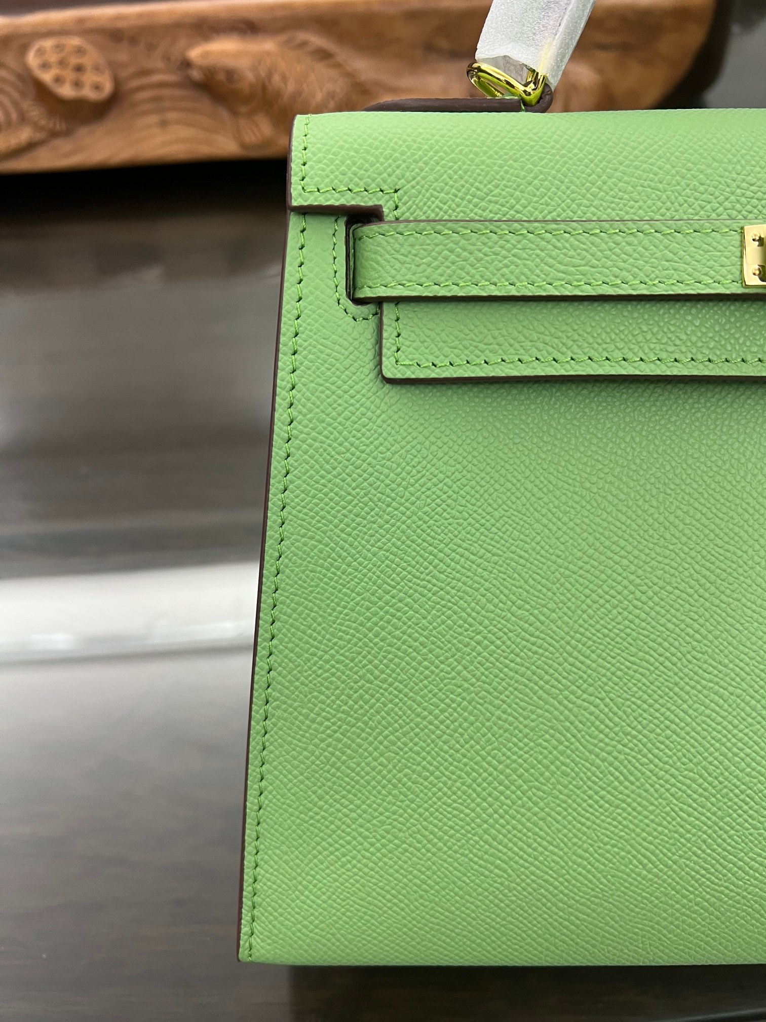 Handmade Hermes 25cm 28cm Epsom Leather Avocado Green with Gold and Silver Hardware