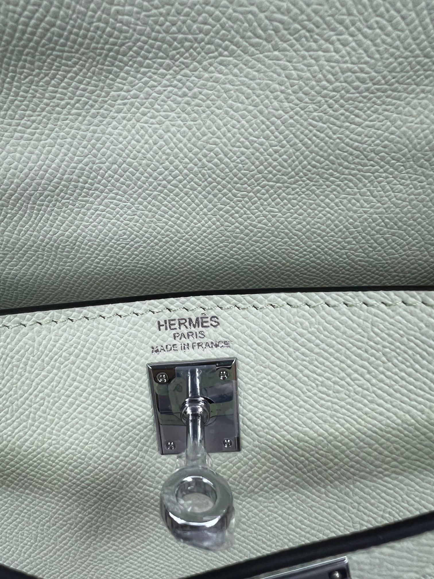 Handmade Hermes 25cm 28cm Epsom Leather Bubble Green with Gold and Silver Hardware