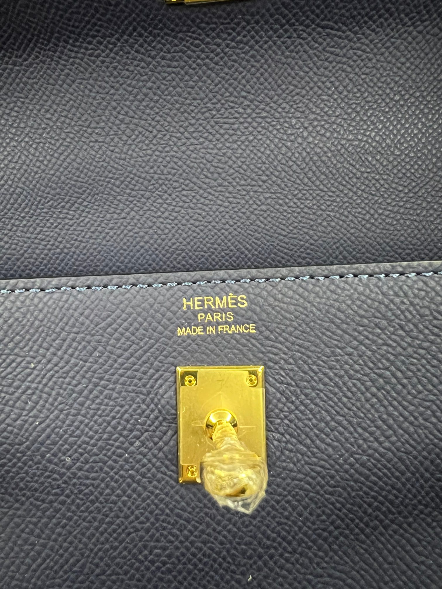 Handmade Hermes 25cm 28cm Epsom Leather Dark Blue with Gold and Silver Hardware