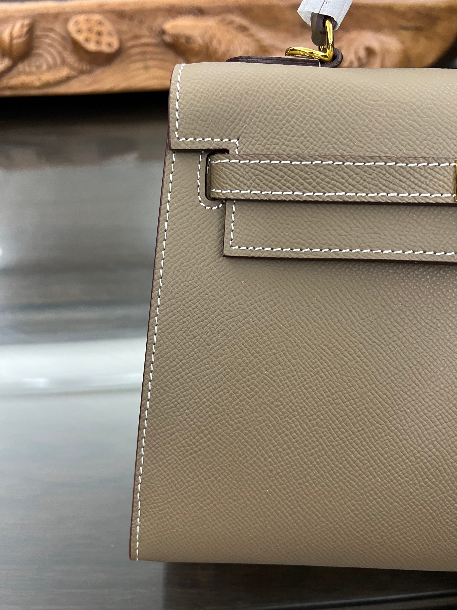 Handmade Hermes 25cm 28cm Epsom Leather Elephant Gray with Gold and Silver Hardware