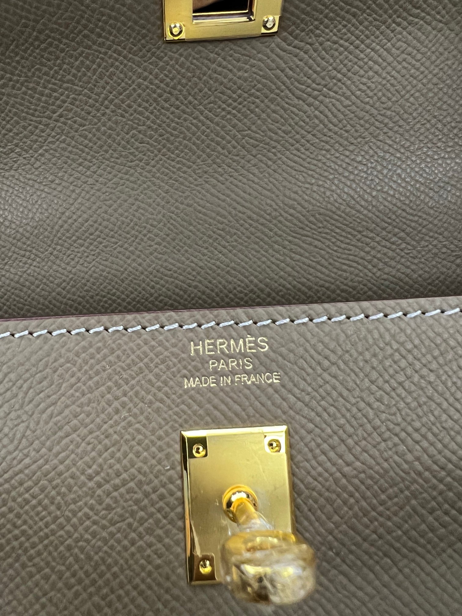 Handmade Hermes 25cm 28cm Epsom Leather Elephant Gray with Gold and Silver Hardware