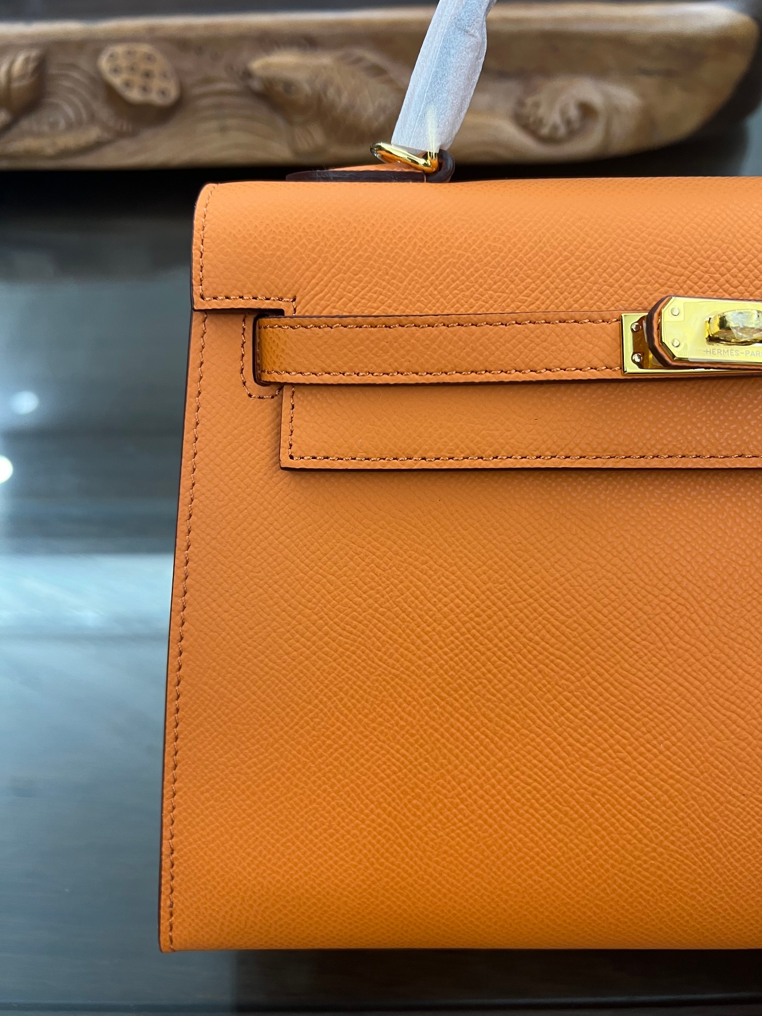 Handmade Hermes 25cm 28cm Epsom Leather Orange with Gold and Silver Hardware