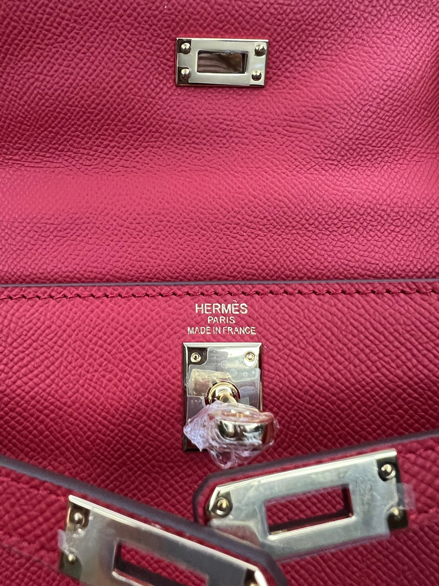 Handmade Hermes 25cm 28cm Epsom Leather Red with Gold and Silver Hardware