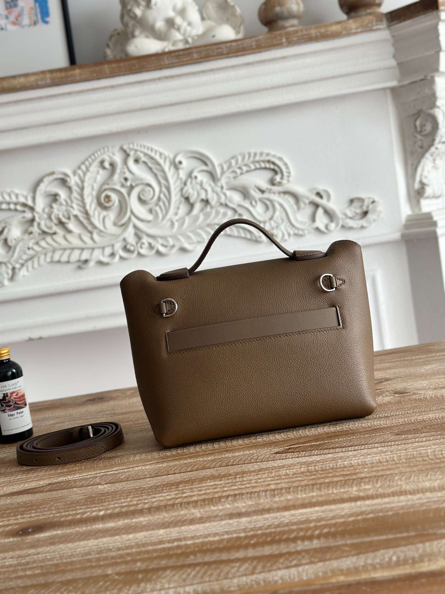 Hermes 24-24 Mini Bag Evercolor Dark Grey with Silver