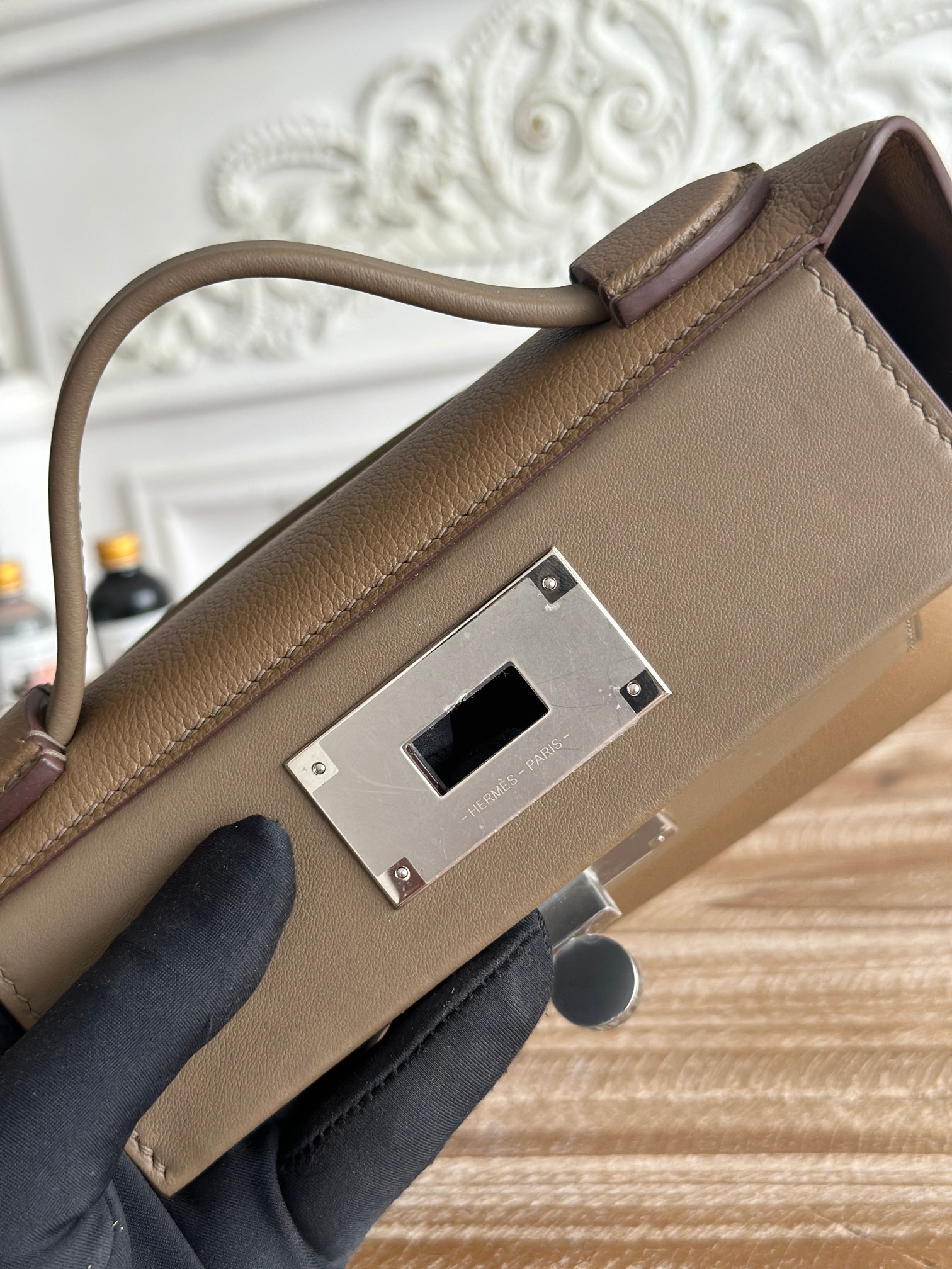 Hermes 24-24 Mini Bag Evercolor Dark Grey with Silver