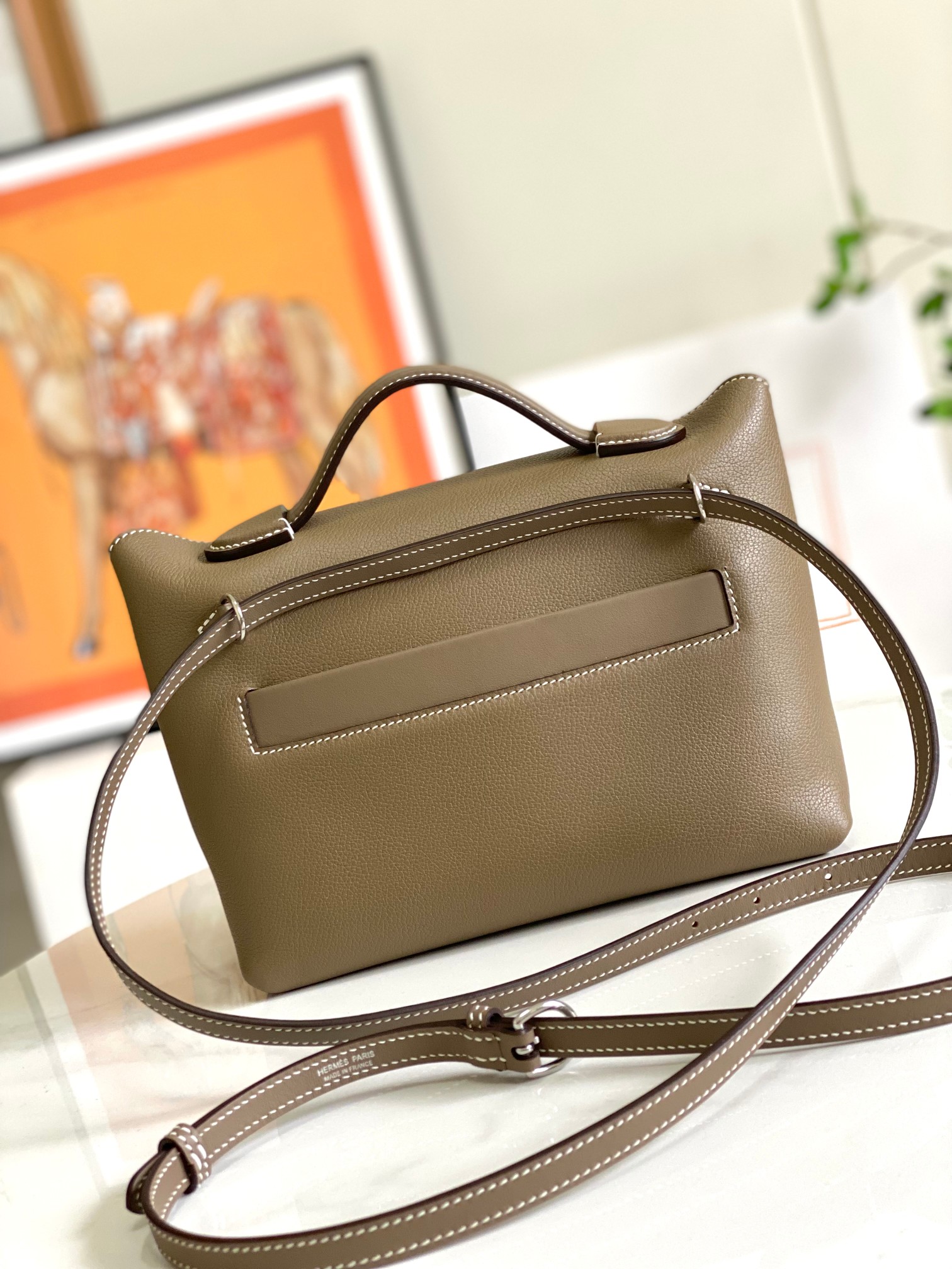 Hermes 24-24 Mini Bag Evercolor Elephant Gray with Silver