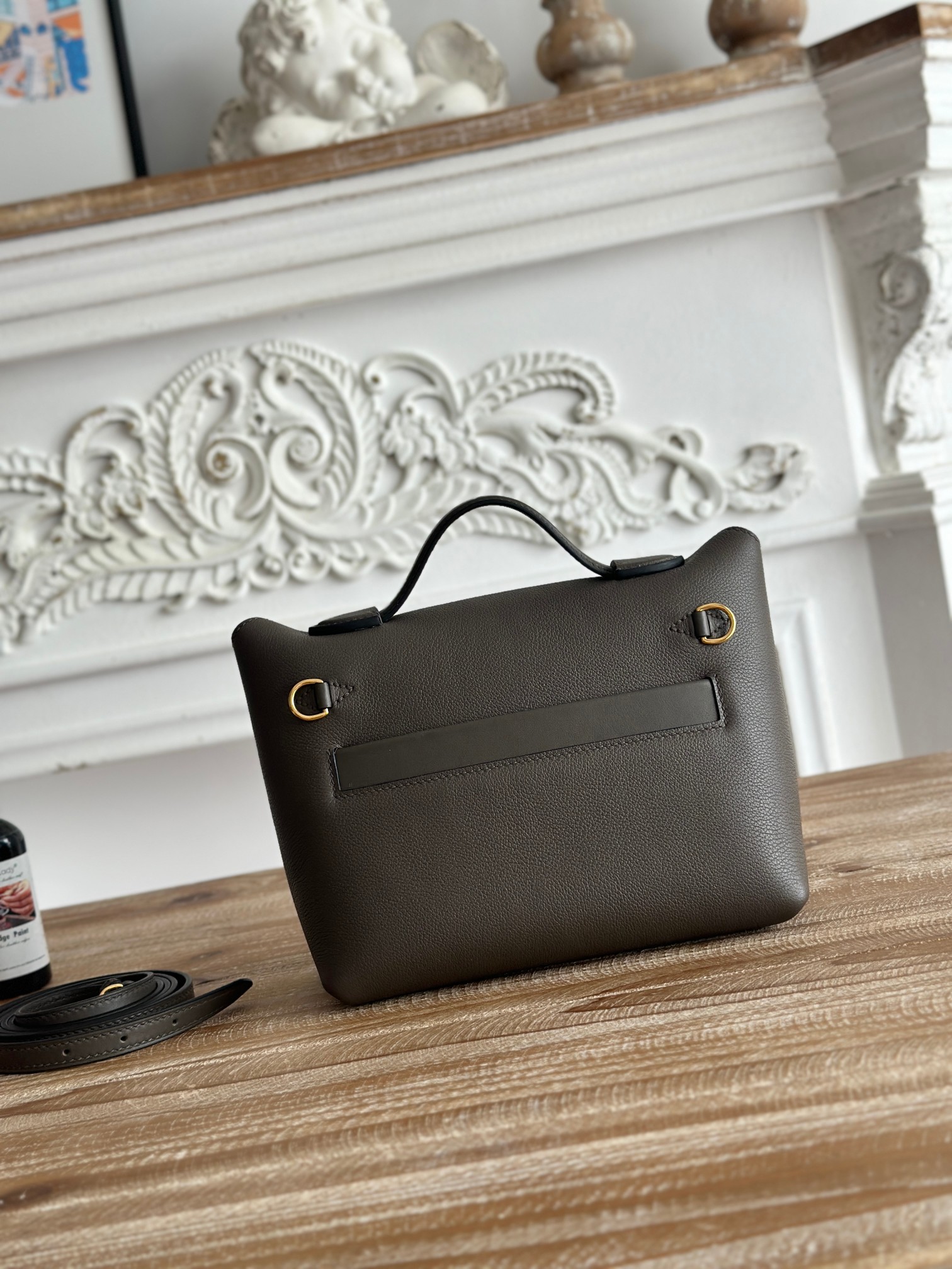 Hermes 24-24 Mini Bag Evercolor Pewter Gray with Gold