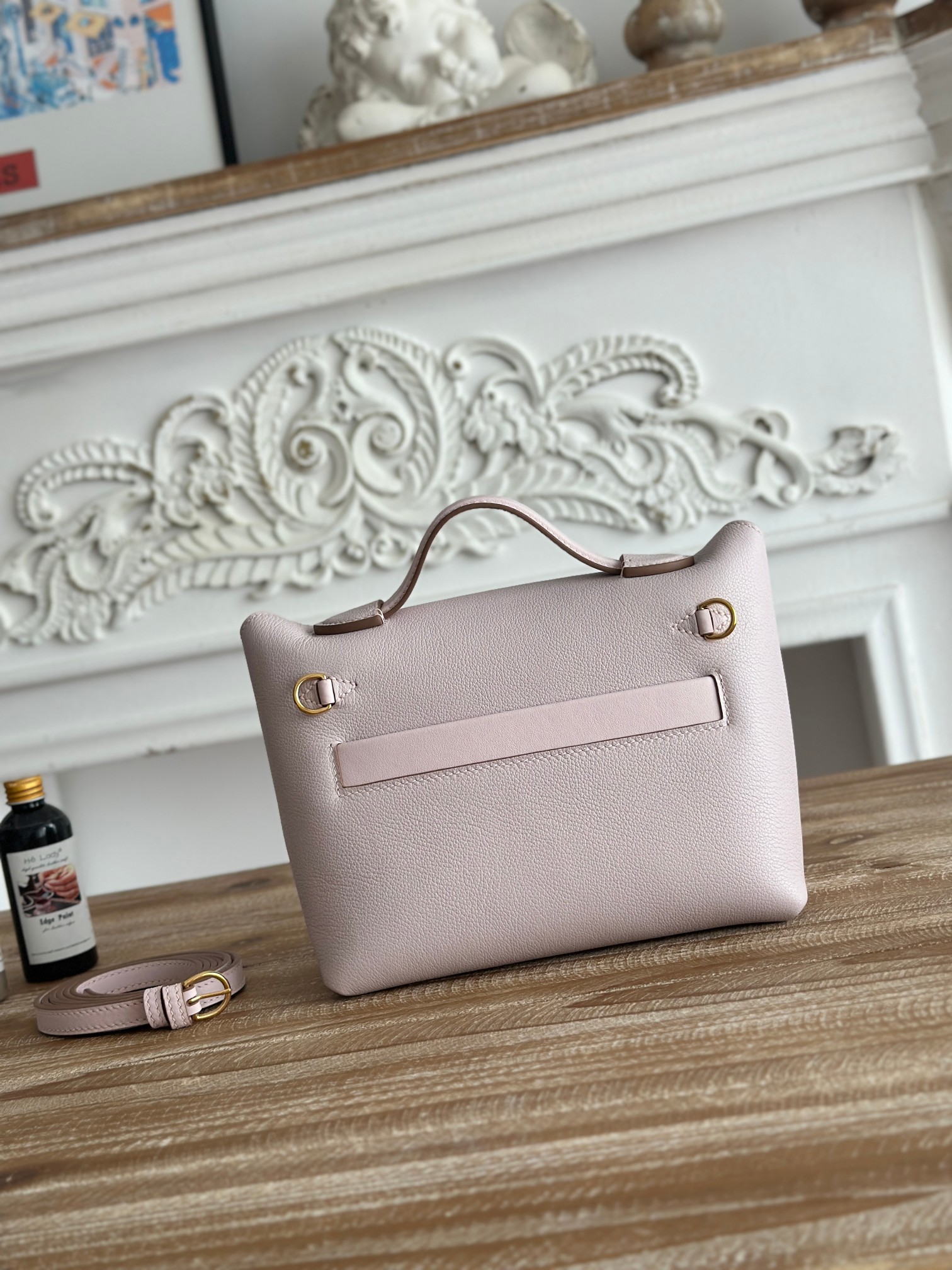 Hermes 24-24 Mini Bag Evercolor Pink with Gold