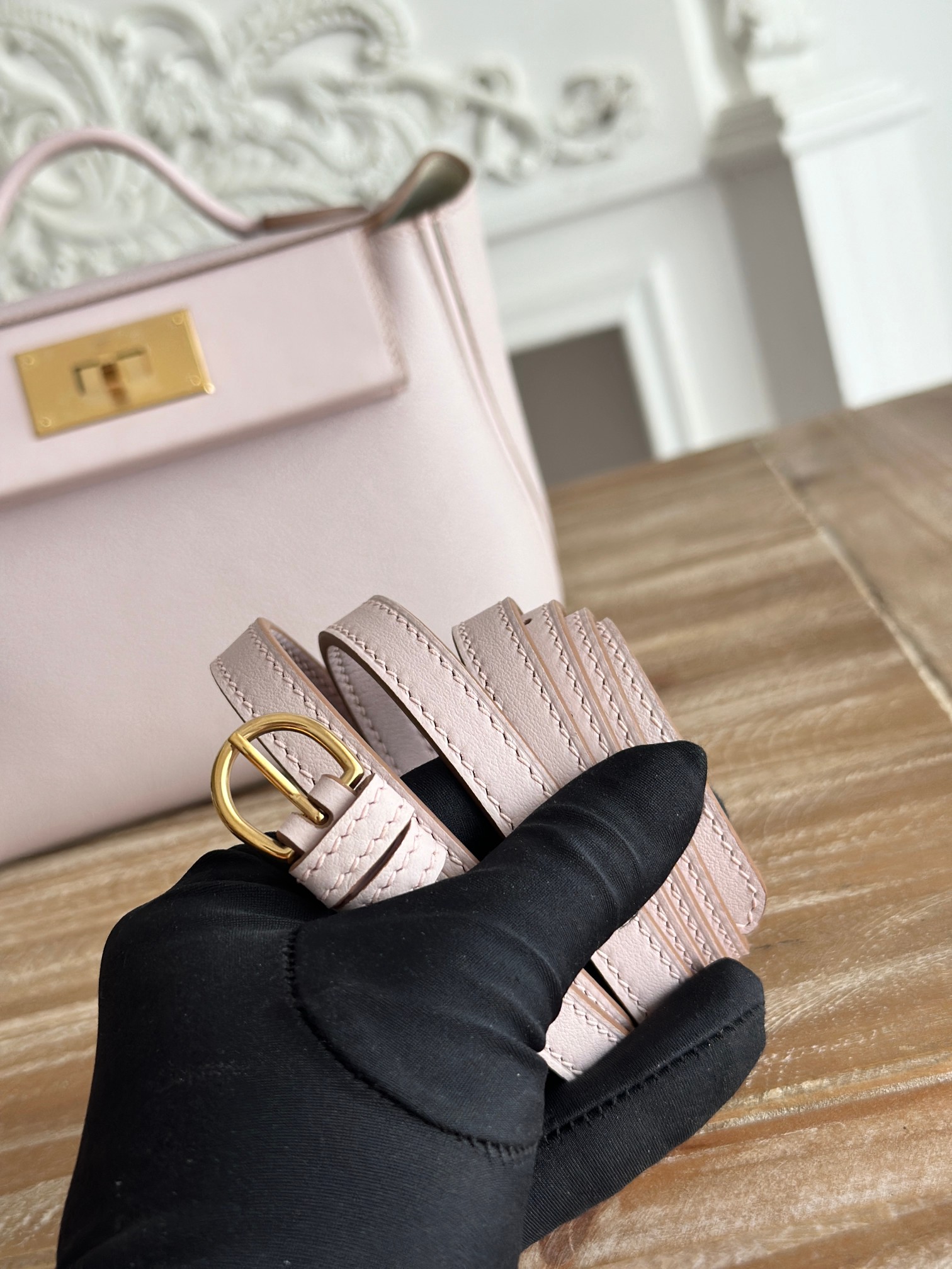 Hermes 24-24 Mini Bag Evercolor Pink with Gold