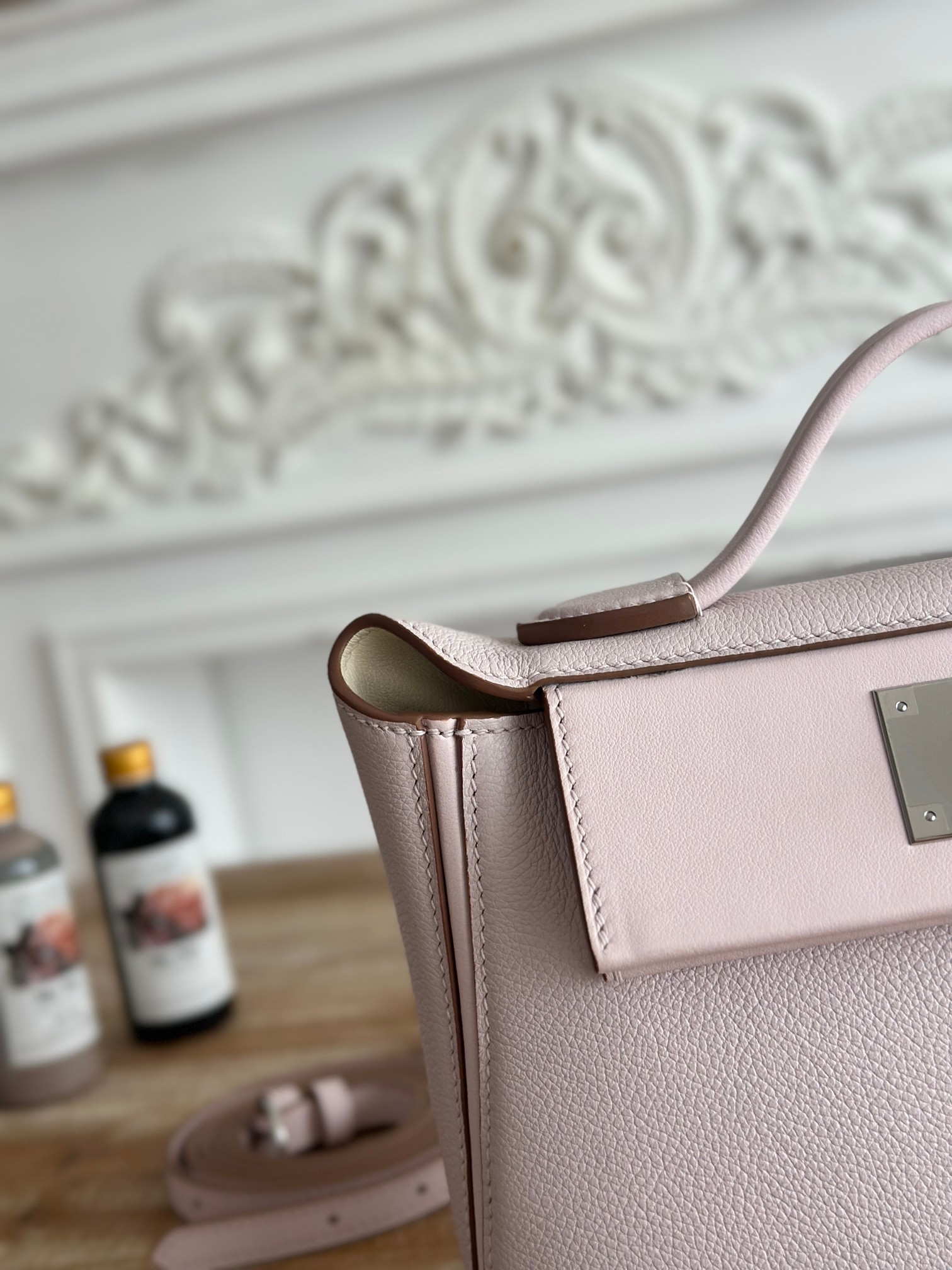 Hermes 24-24 Mini Bag Evercolor Pink with Silver