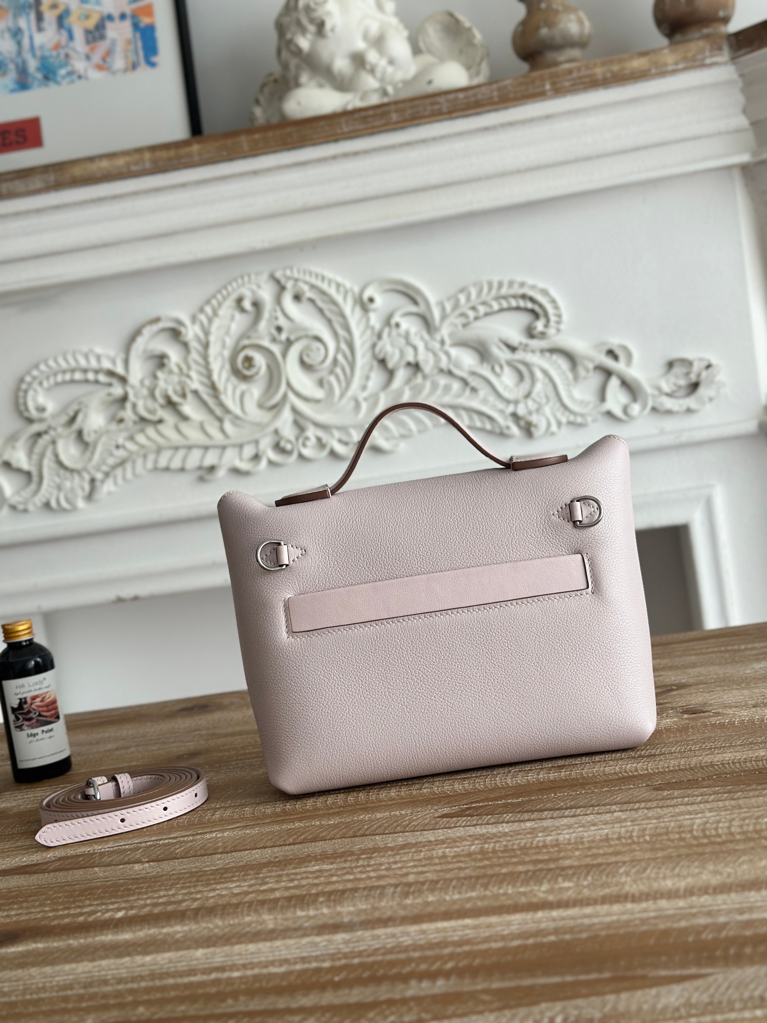 Hermes 24-24 Mini Bag Evercolor Pink with Silver