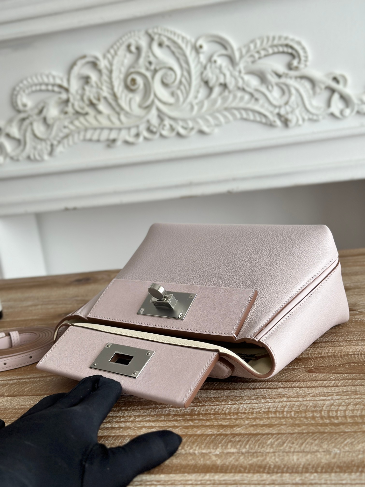 Hermes 24-24 Mini Bag Evercolor Pink with Silver