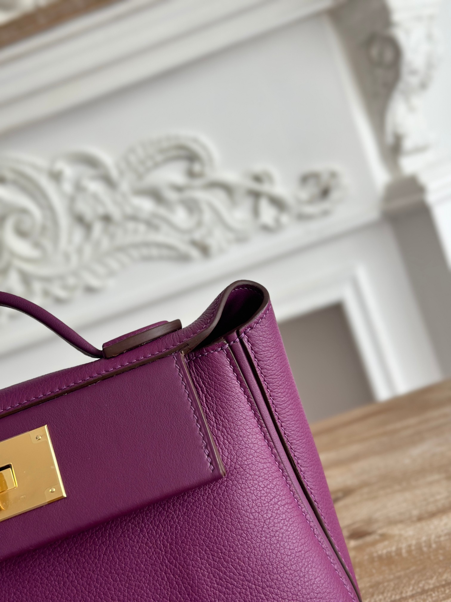 Hermes 24-24 Mini Bag Evercolor Purple with Gold