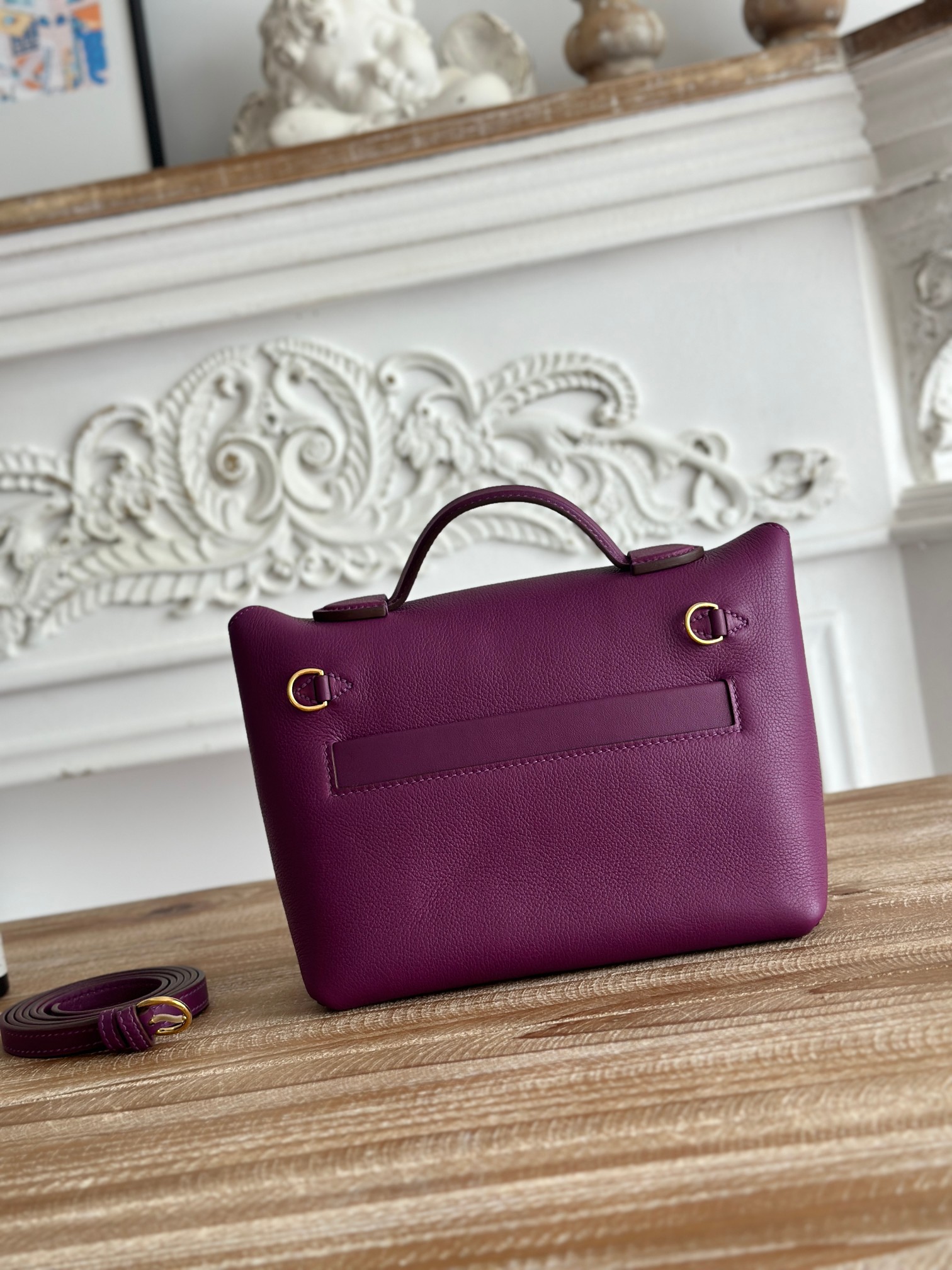 Hermes 24-24 Mini Bag Evercolor Purple with Gold