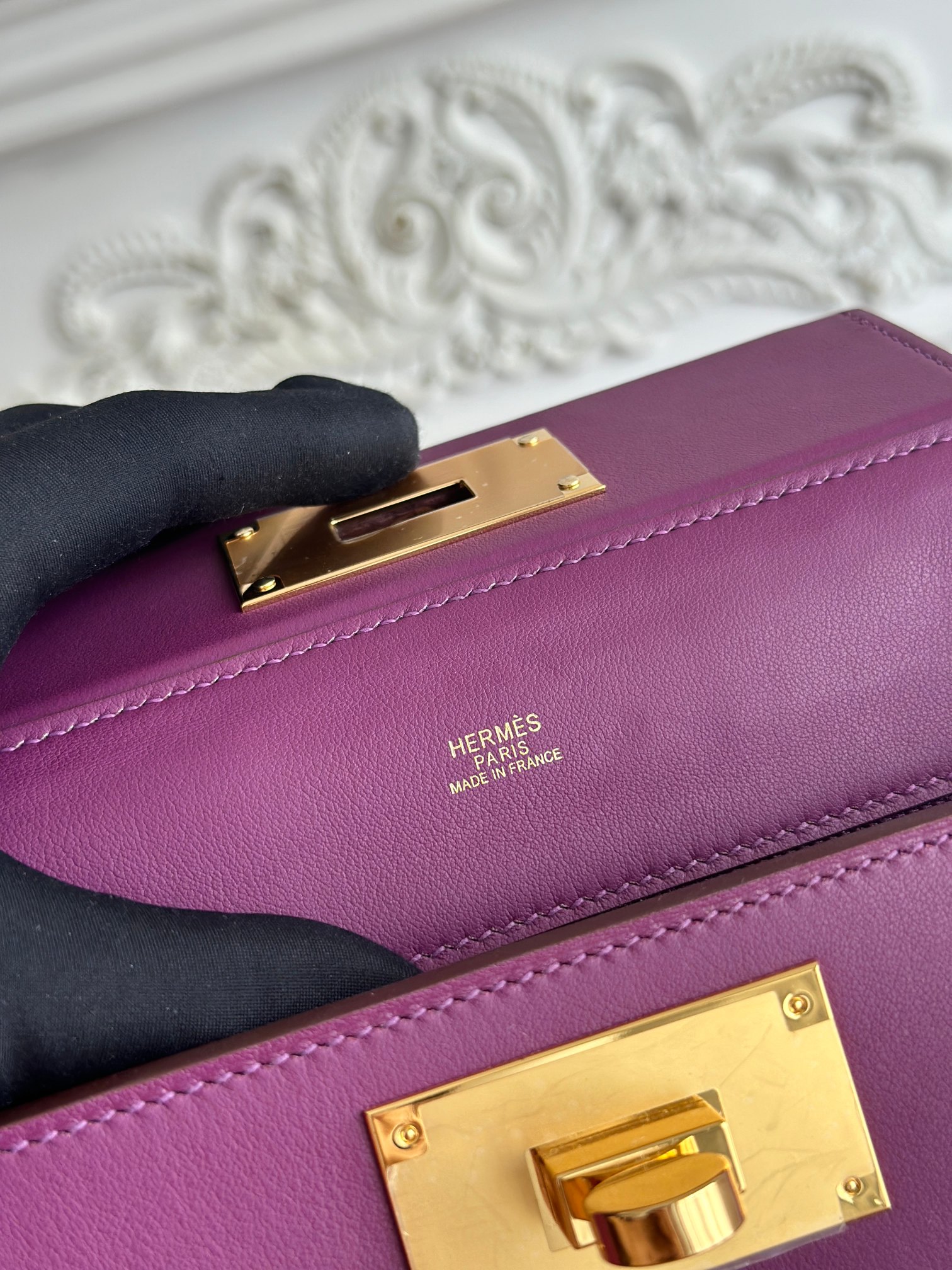 Hermes 24-24 Mini Bag Evercolor Purple with Gold