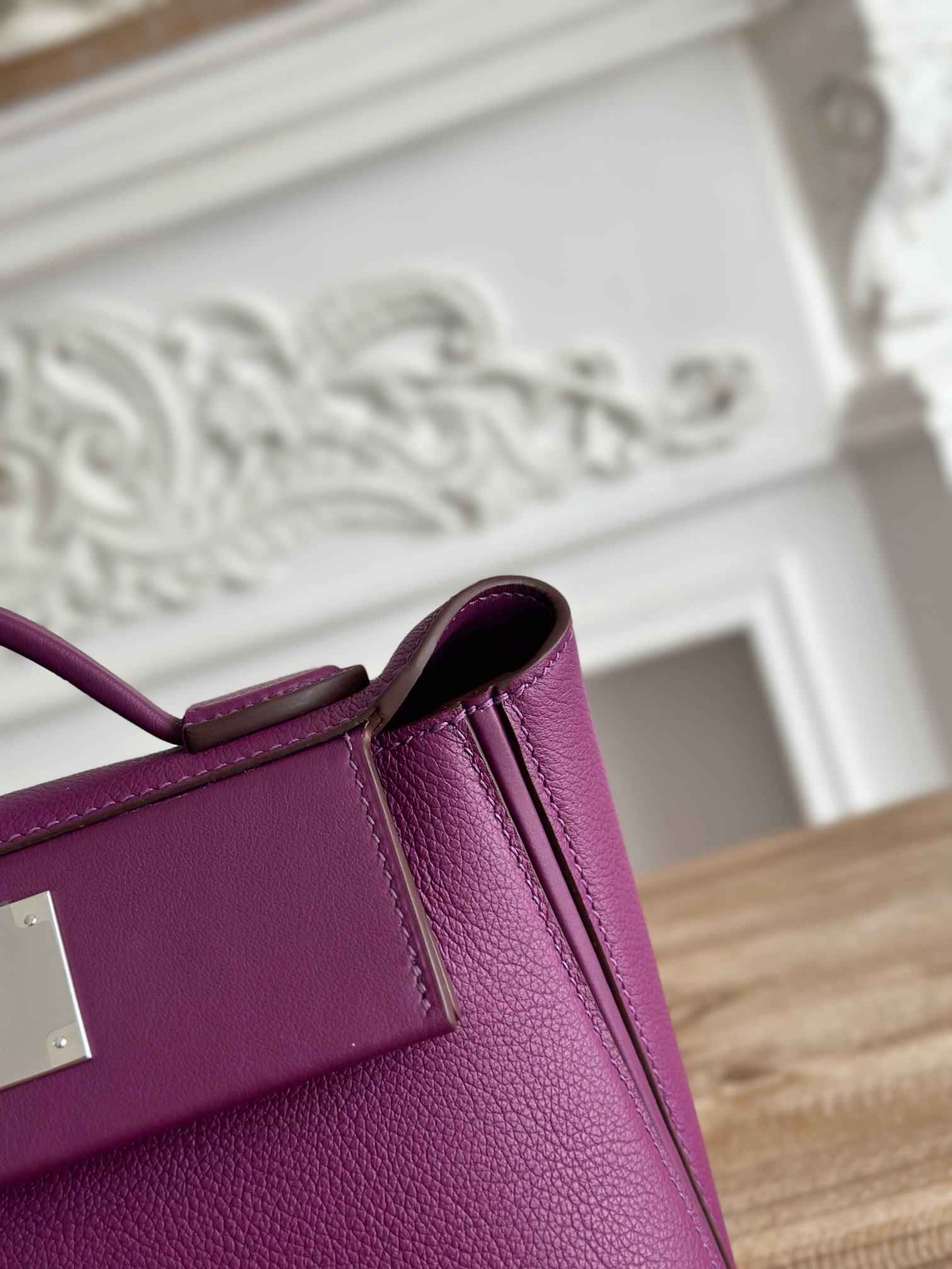 Hermes 24-24 Mini Bag Evercolor Purple with Silver