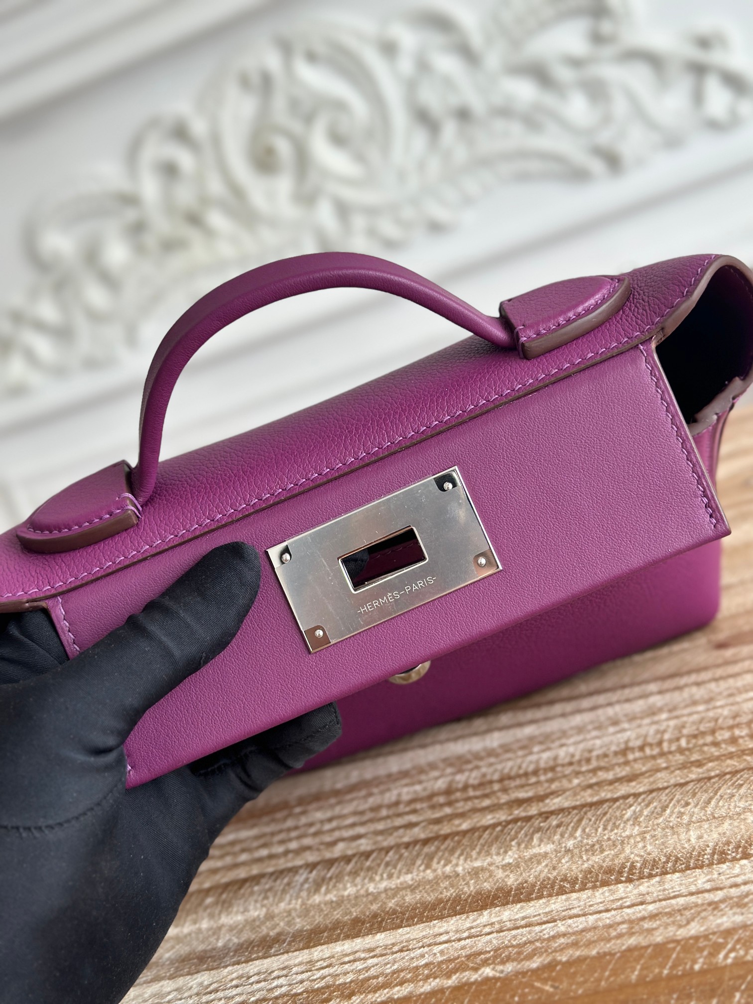 Hermes 24-24 Mini Bag Evercolor Purple with Silver