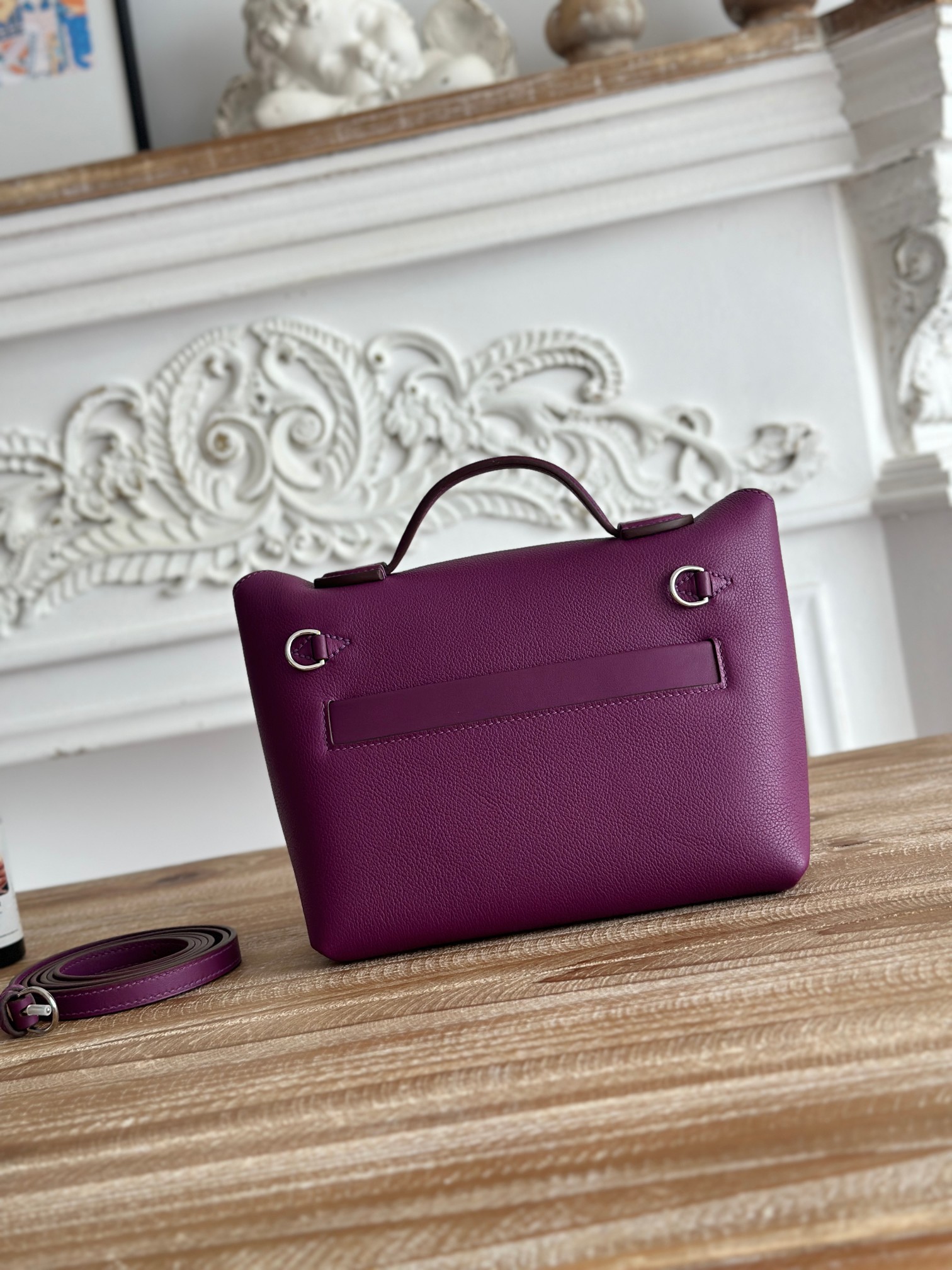 Hermes 24-24 Mini Bag Evercolor Purple with Silver