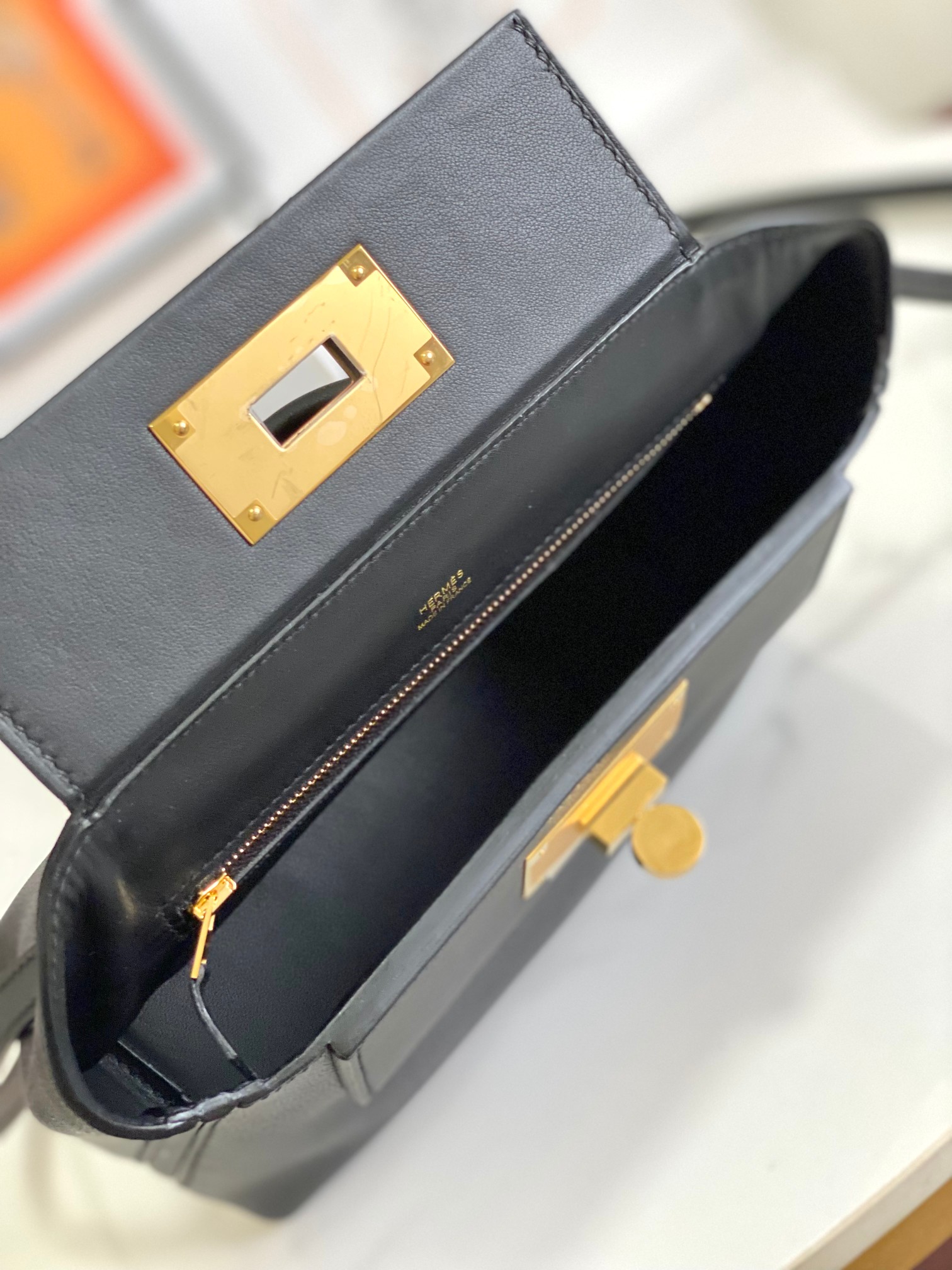 Hermes 24-24 Mini Bag Gold Evercolor Black