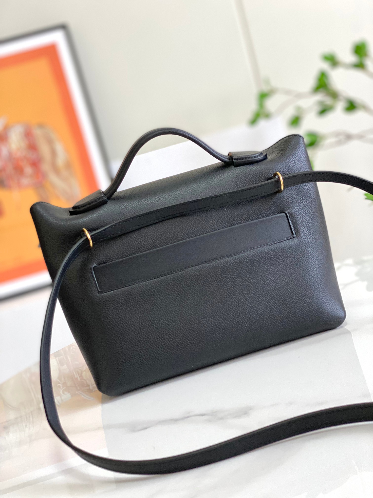 Hermes 24-24 Mini Bag Gold Evercolor Black