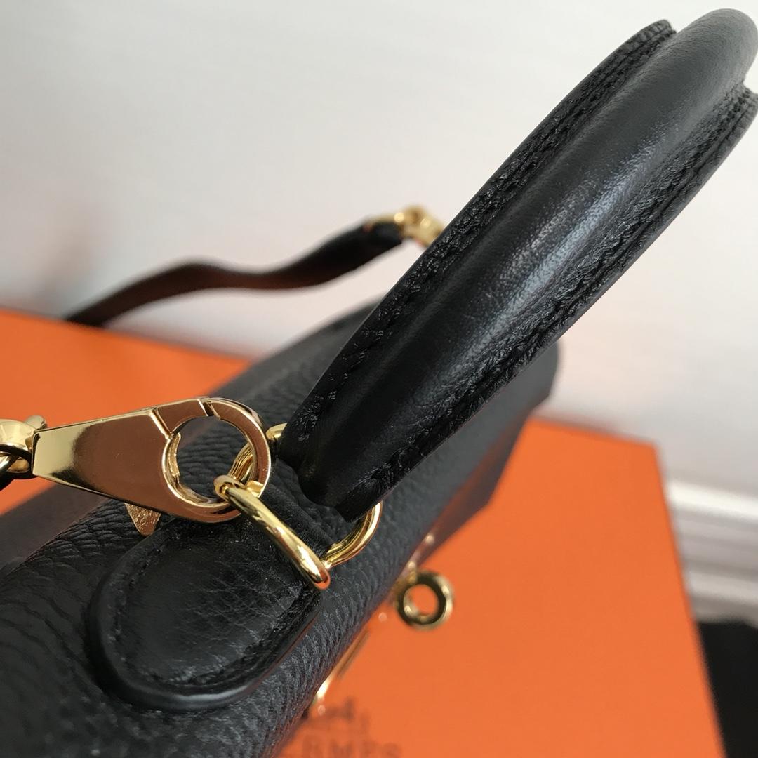 Hermes 25cm Kelly Bag Togo Leather Handbag Black