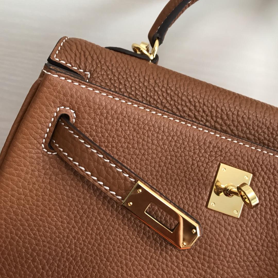 Hermes 25cm Kelly Bag Togo Leather Handbag Coffee