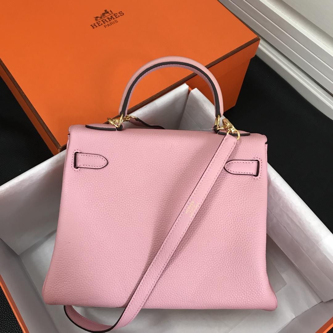 Hermes 25cm Kelly Bag Togo Leather Handbag Pink