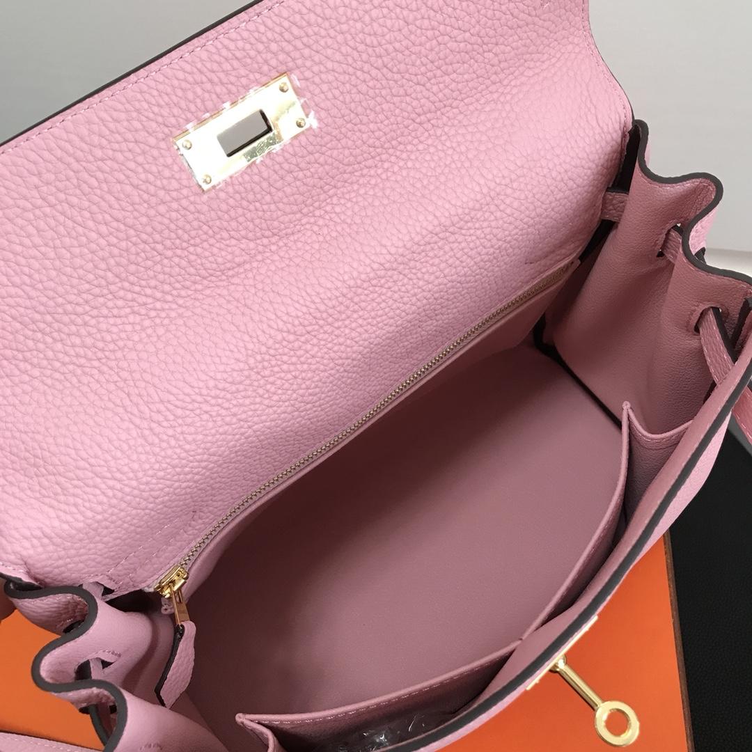 Hermes 25cm Kelly Bag Togo Leather Handbag Pink