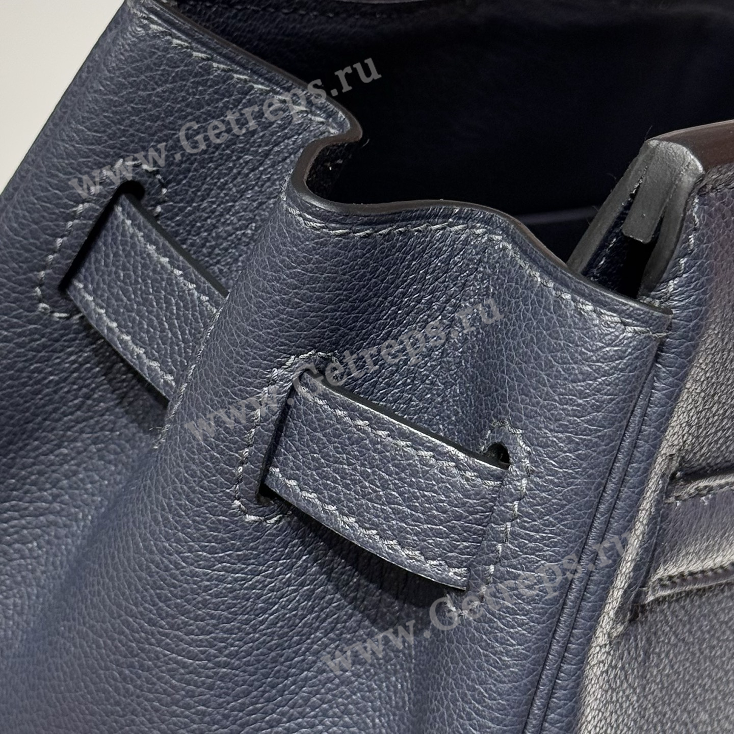 Hermes 29cm Birkin Shoulder Evercolor Leather Bieu Nult