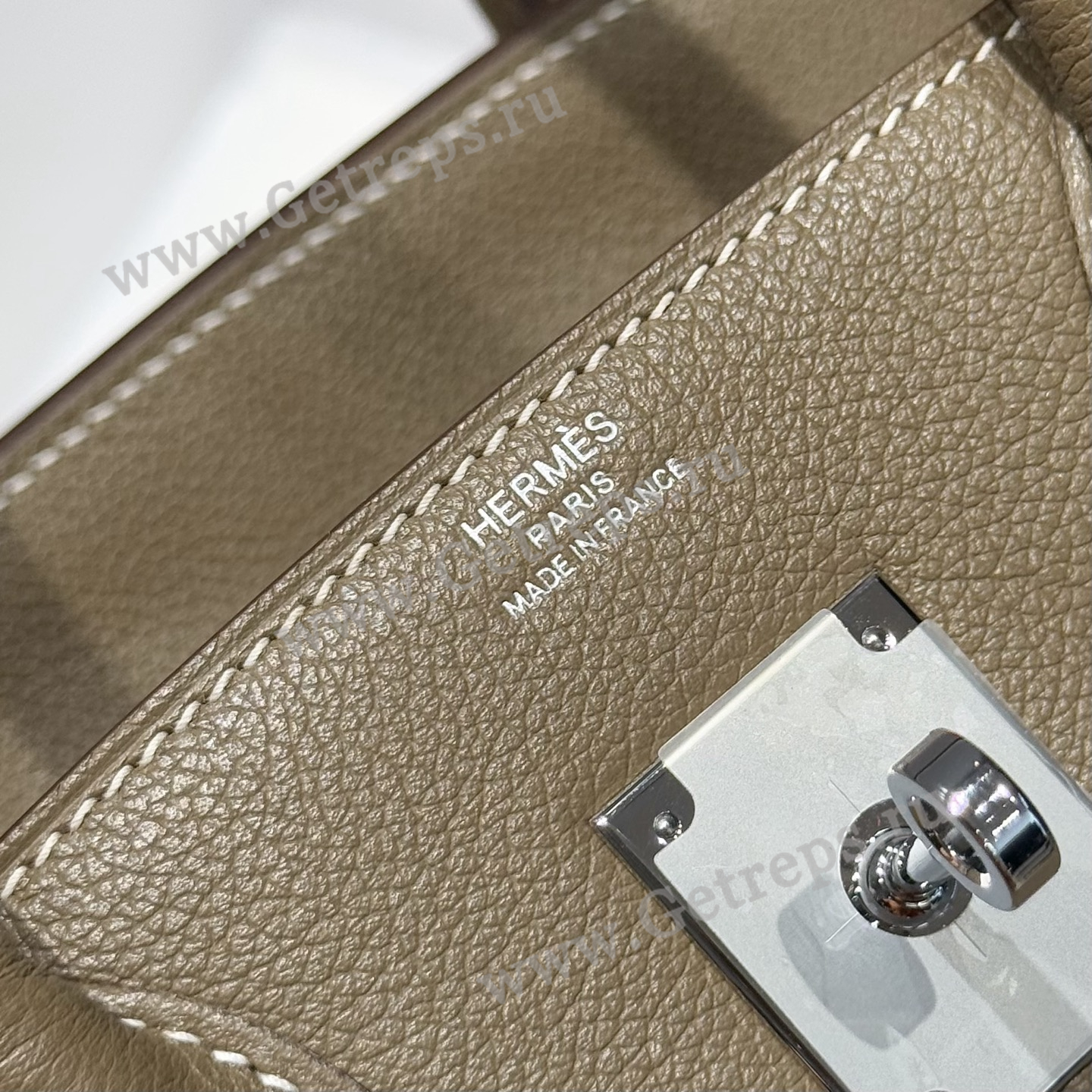 Hermes 29cm Birkin Shoulder Evercolor Leather Elephant Gray