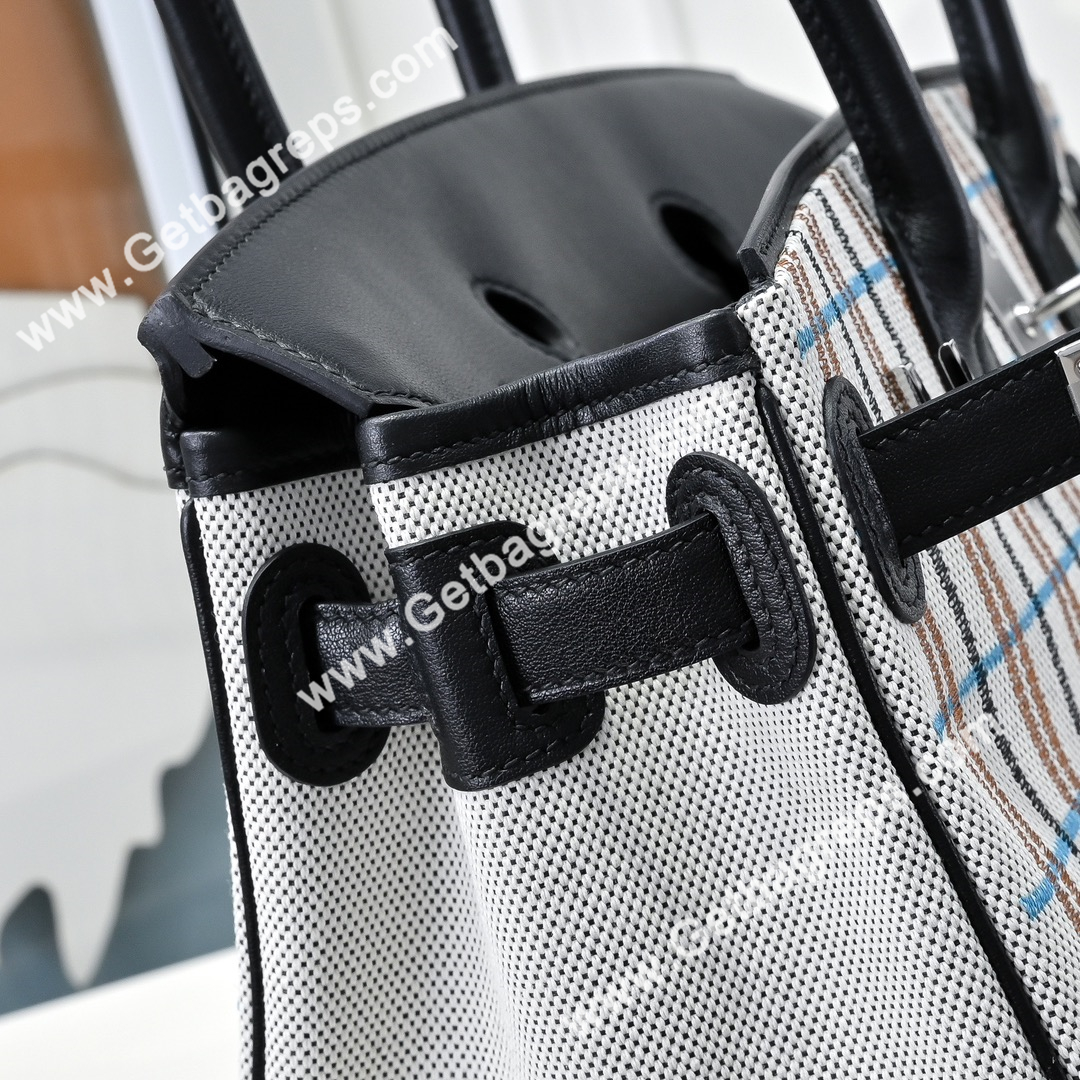 Hermes Birkin 29cm Black Swift Leather With Canvas-1