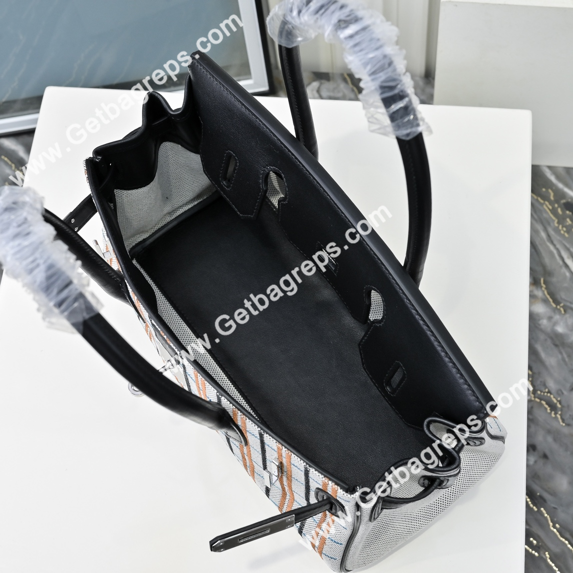 Hermes Birkin 29cm Black Swift Leather With Canvas-1