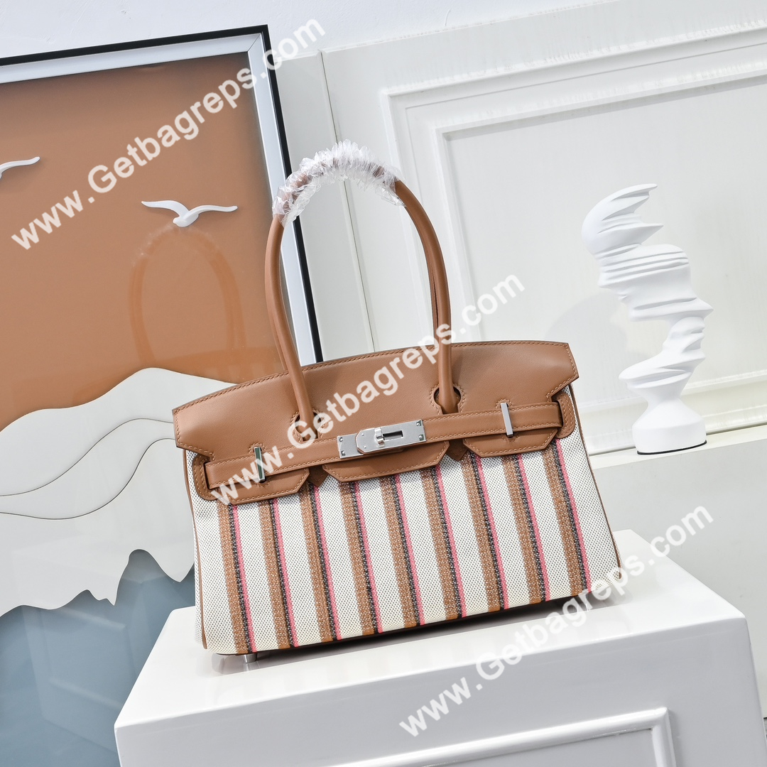 Hermes Birkin 29cm Brown Swift Leather With Canvas-1