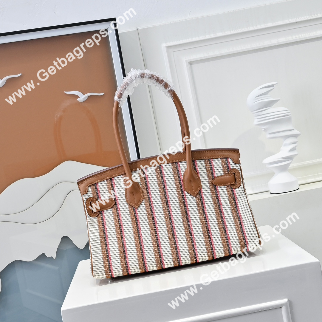 Hermes Birkin 29cm Brown Swift Leather With Canvas-1