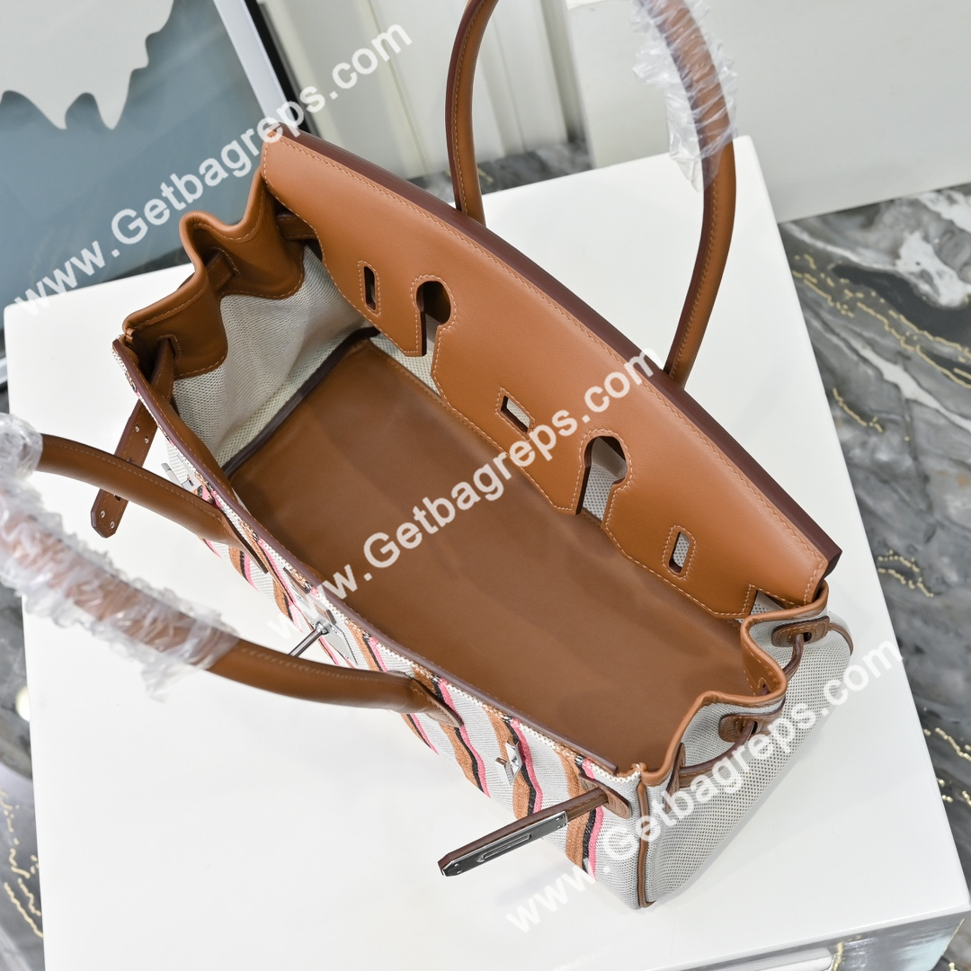 Hermes Birkin 29cm Brown Swift Leather With Canvas-1