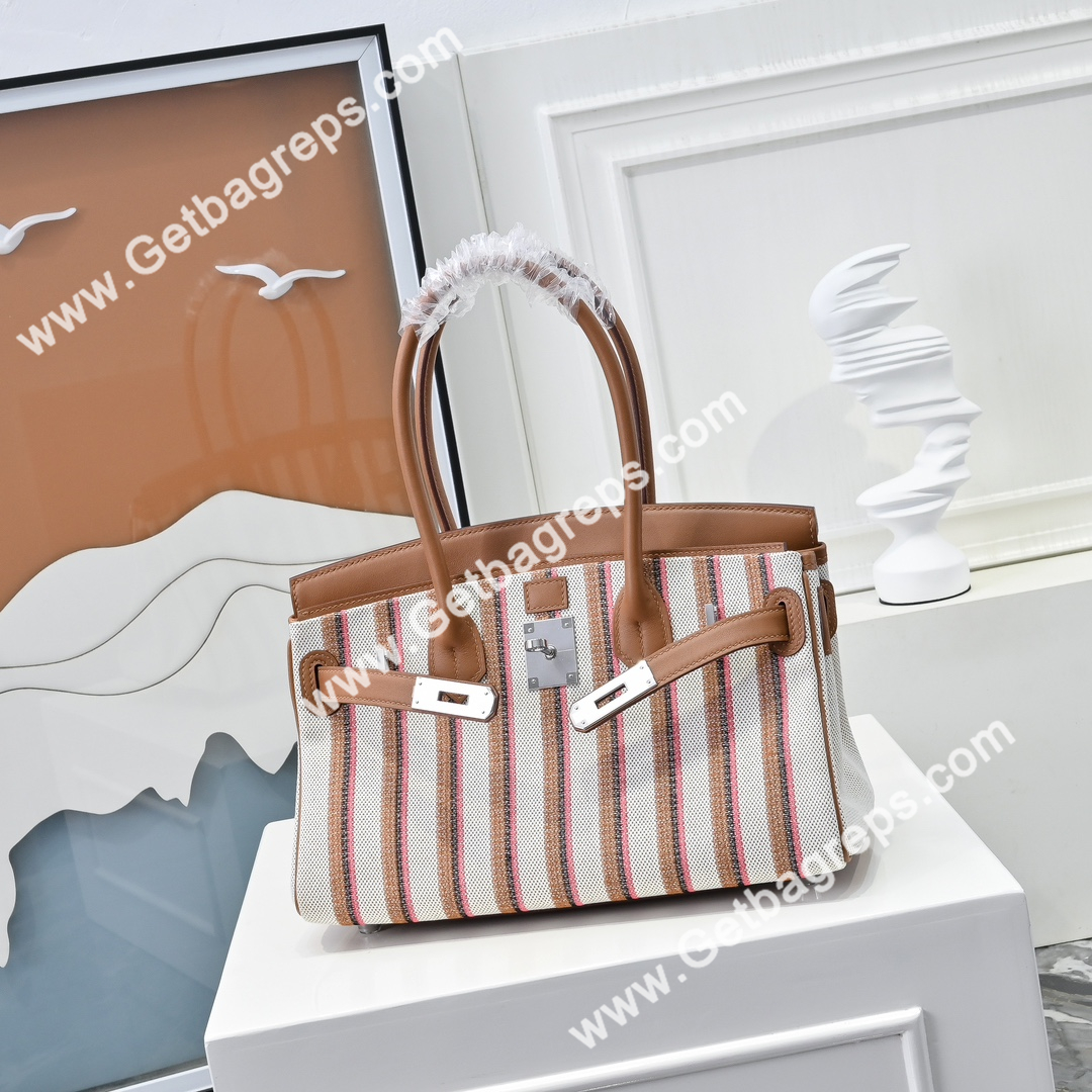 Hermes Birkin 29cm Brown Swift Leather With Canvas-1
