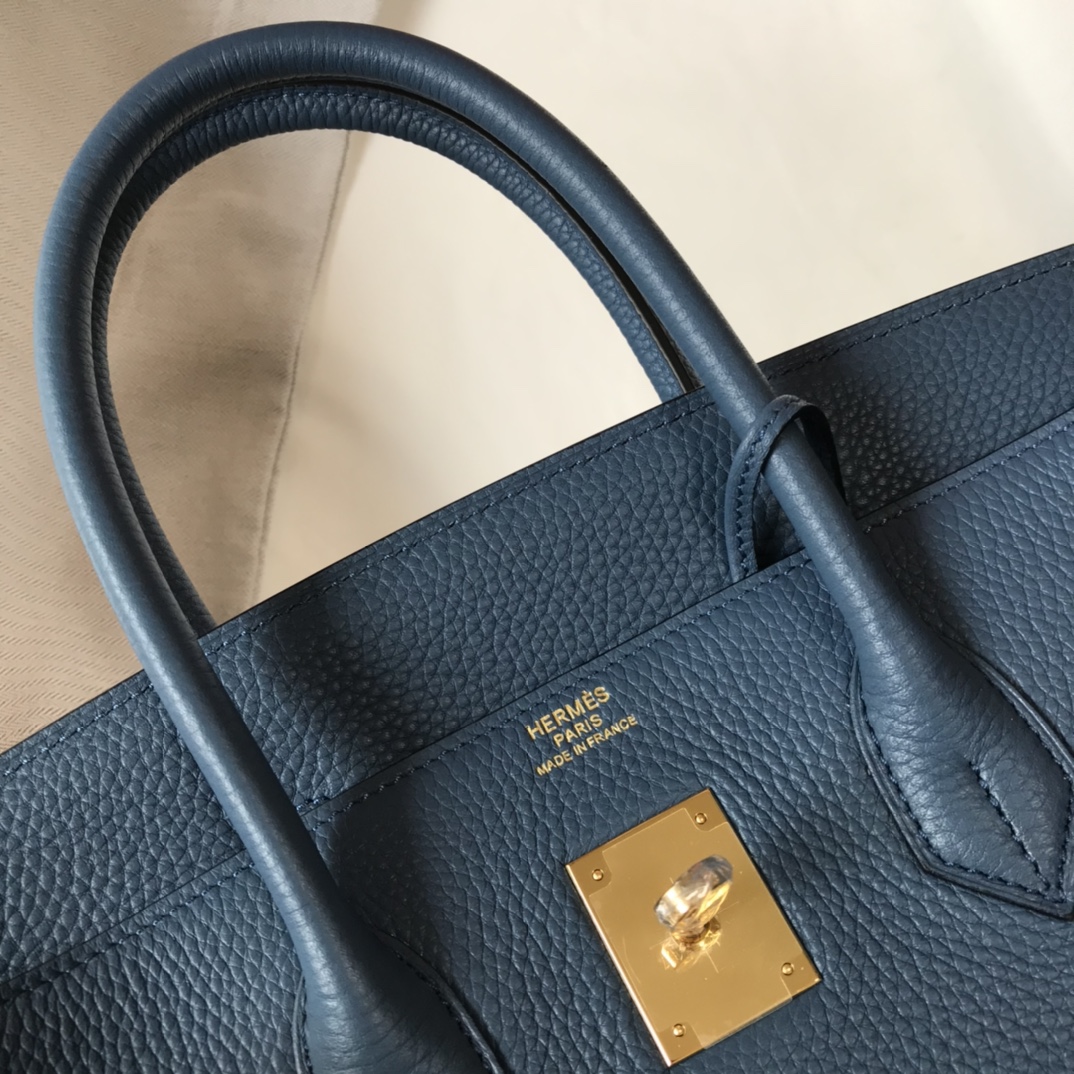 Hermes Birkin 30CM 35CM Togo Agate Blue With Gold