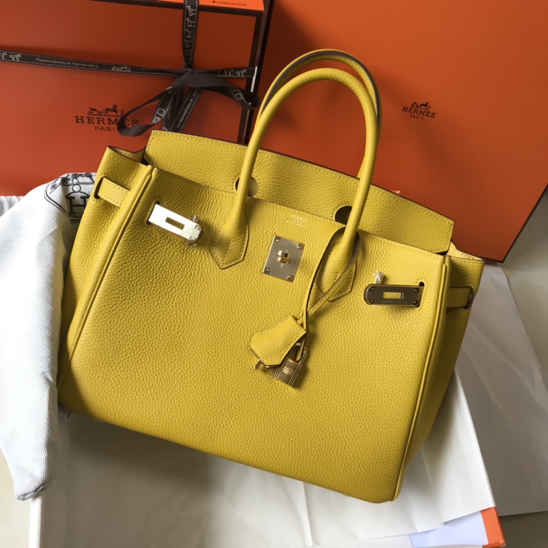 Hermes Birkin 30CM 35CM Togo Amber Yellow With Gold