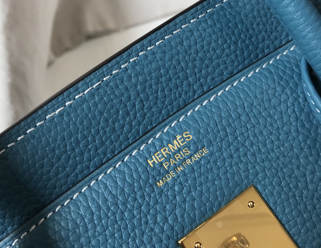 Hermes Birkin 30CM 35CM Togo Denim Blue With Gold