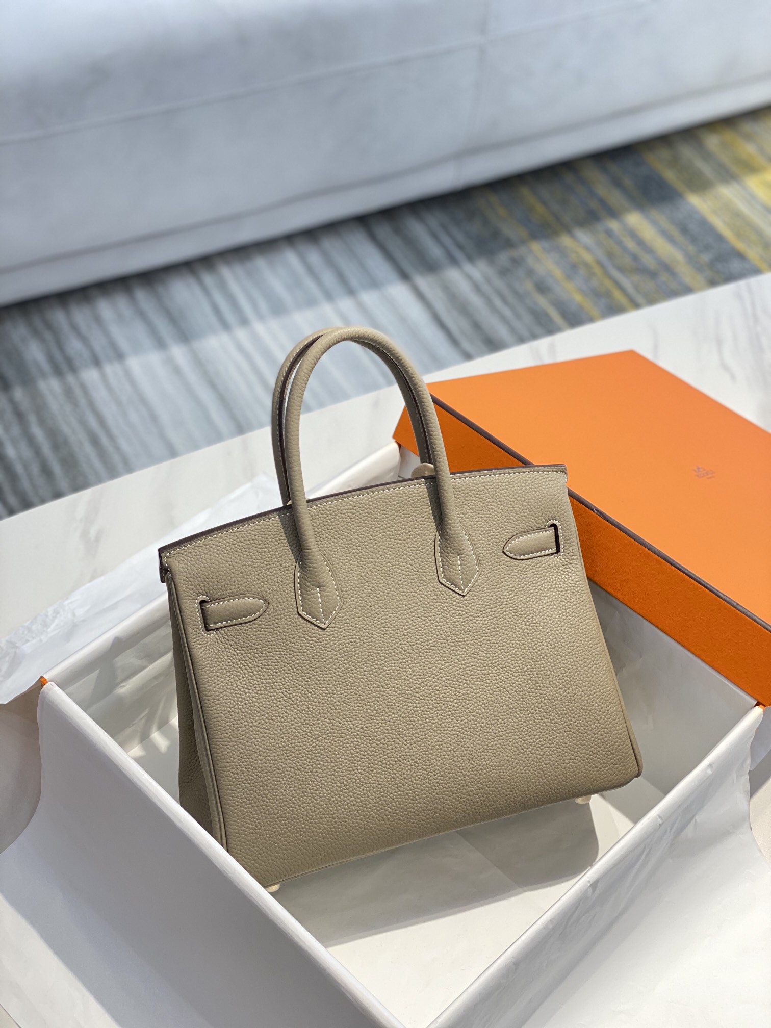 Hermes Birkin 30CM 35CM Togo Grey With Gold