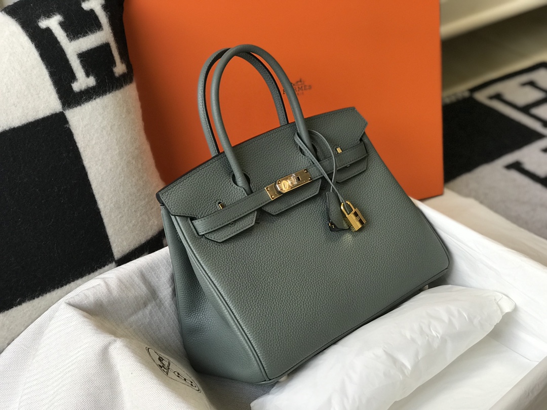 Hermes Birkin 30CM 35CM Togo Leather Almond Green With Gold