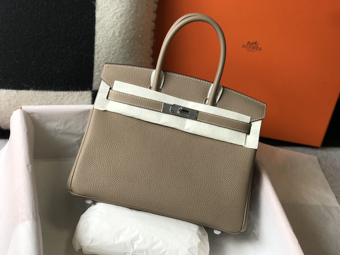 Hermes Birkin 30CM 35CM Togo Leather Dove Grey With Silver