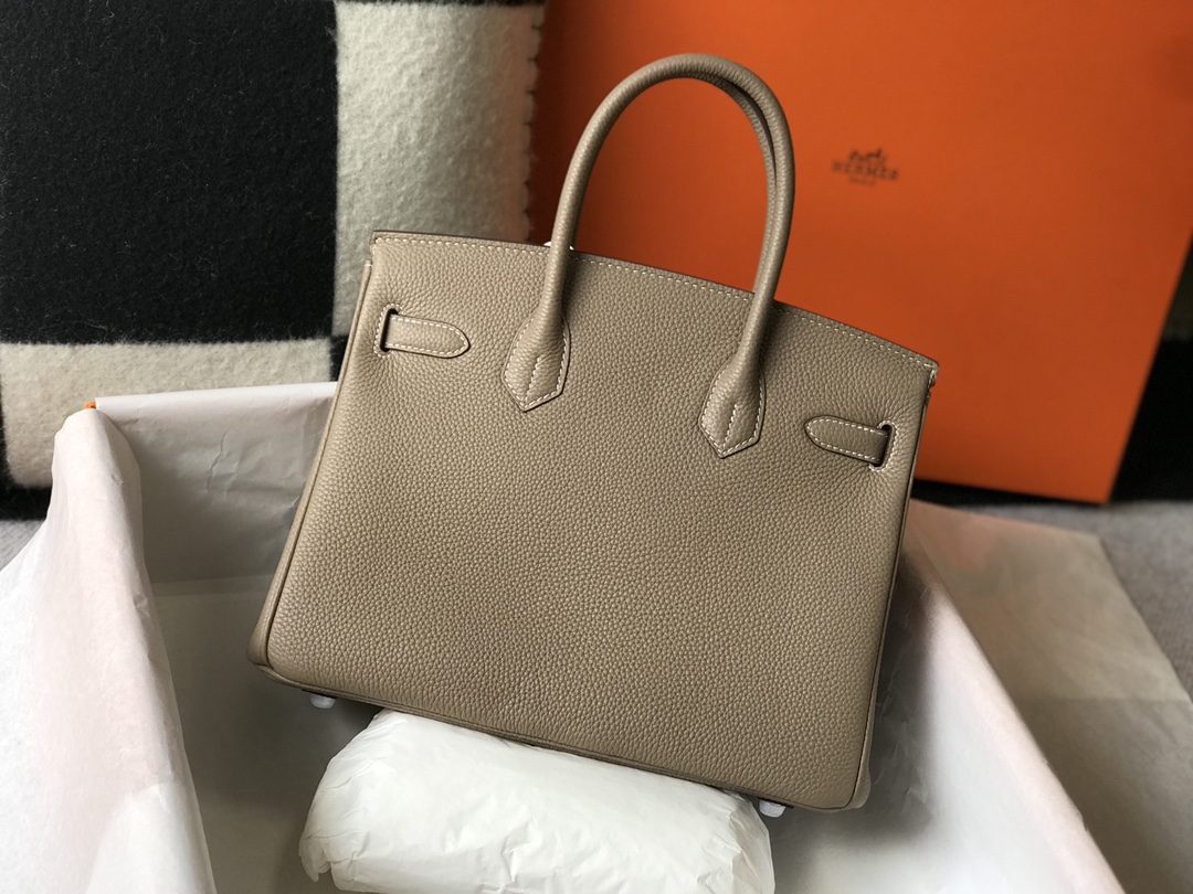 Hermes Birkin 30CM 35CM Togo Leather Dove Grey With Silver