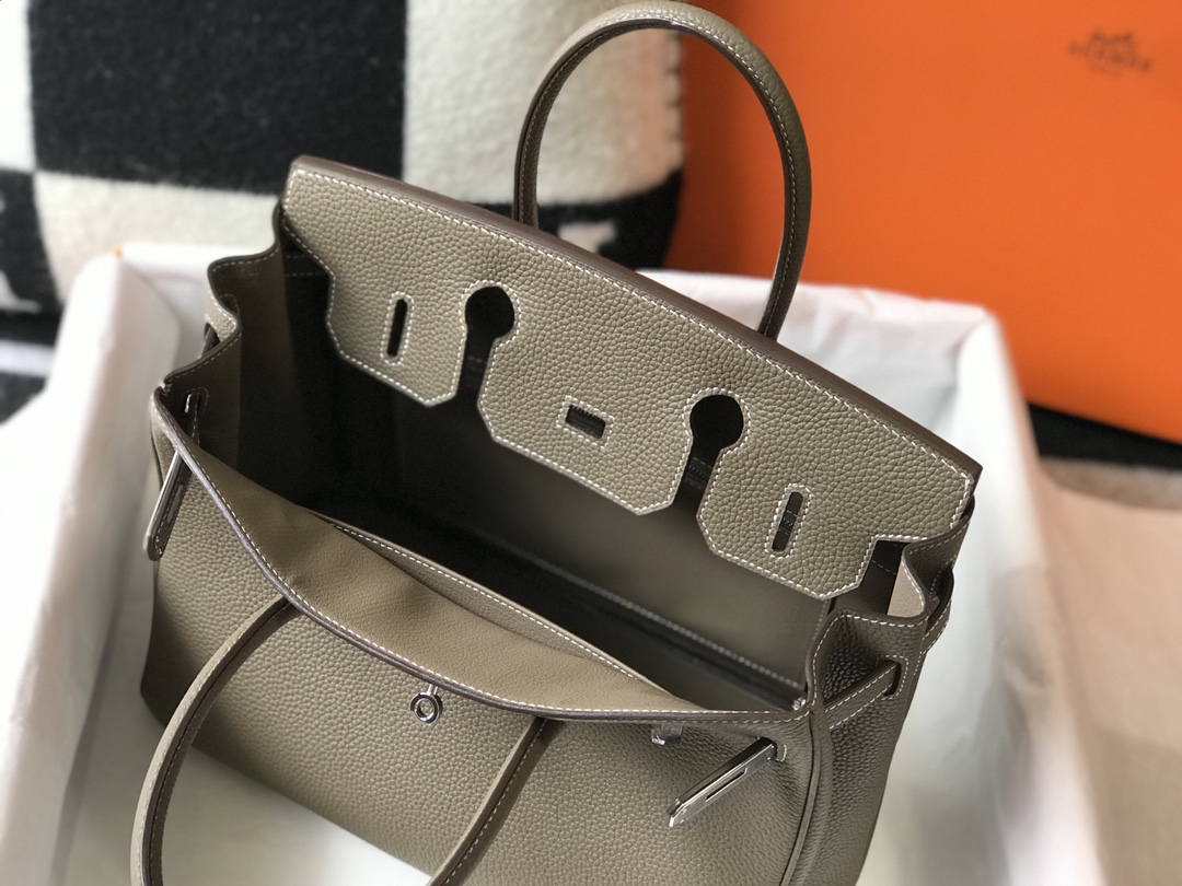 Hermes Birkin 30CM 35CM Togo Leather Elephant Grey With Silver